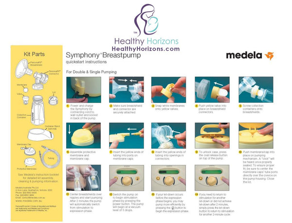 Medela Symphony Quick Start & Troubleshooting Breast Pump Guide