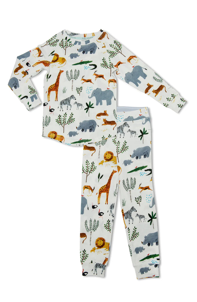 Loulou Lollipop 2 Piece Pajama Set safari jungle