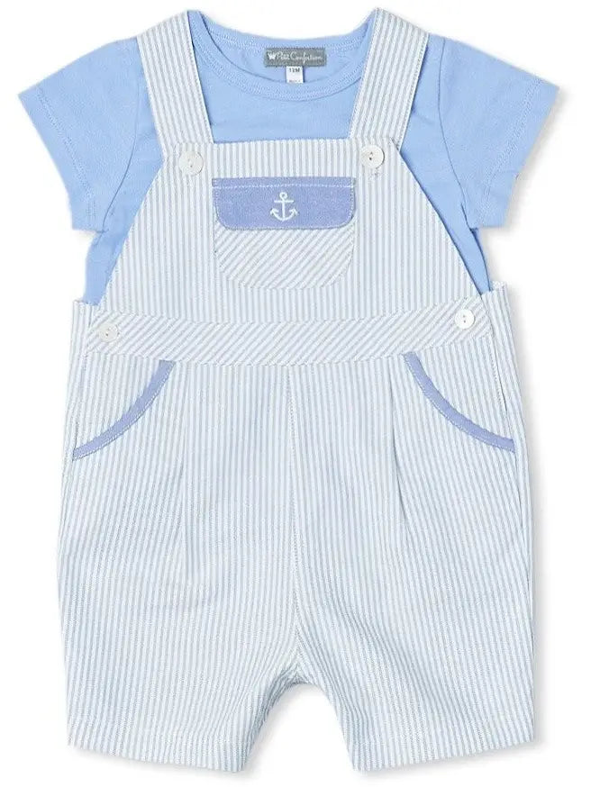 Petit Confection Anchor Overalls & Tee Set