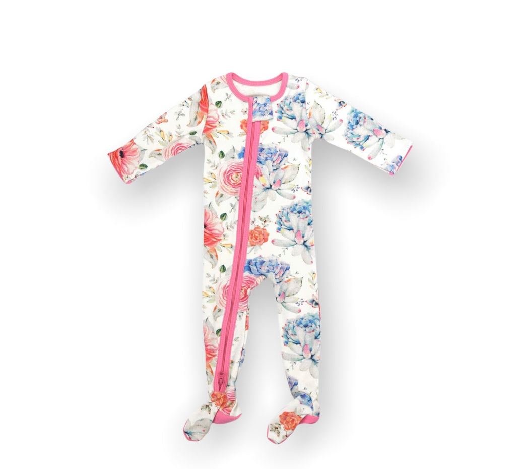 Cordelia 2-Way Zip Footed Baby Pajamas