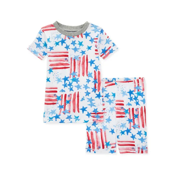 Burt's Bees Red White & Blue Organic Cotton Tee & Short PJ Set