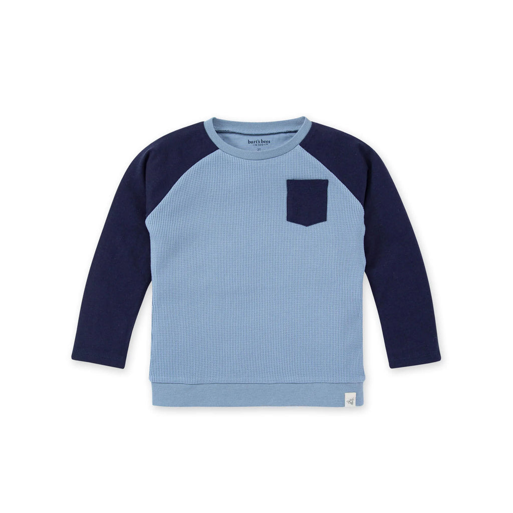 Thermal Colorblock Organic Cotton Tee Bluebell
