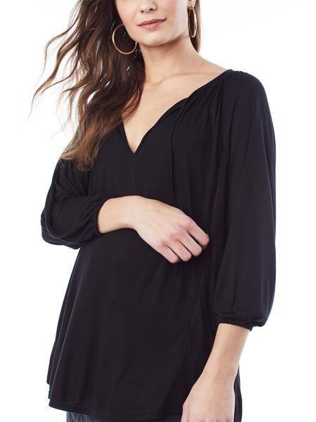 Loyal Hana Megan Black 3/4 Sleeve Nursing Top - Healthy Horizons Breastfeeding Centers, Inc.