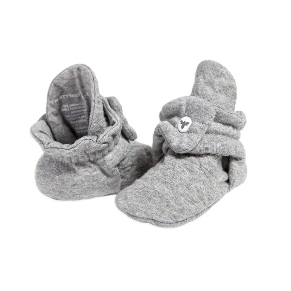 Burt's Bees Quilted Bee Organic Baby Booties heather grey